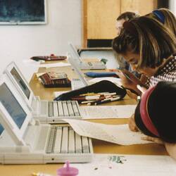 Digital Photograph - Laptop Lessons, Batlow Central School, NSW, 1992