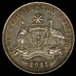 Coin - Florin (2 Shillings), Australia, 1911