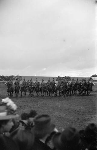 Stereograph - Glass, New Zealand Mounted Maori Rifles, Federation Celebrations, 1901