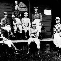 Negative - Jockeys at Casterton Racecourse, Victoria, 1914
