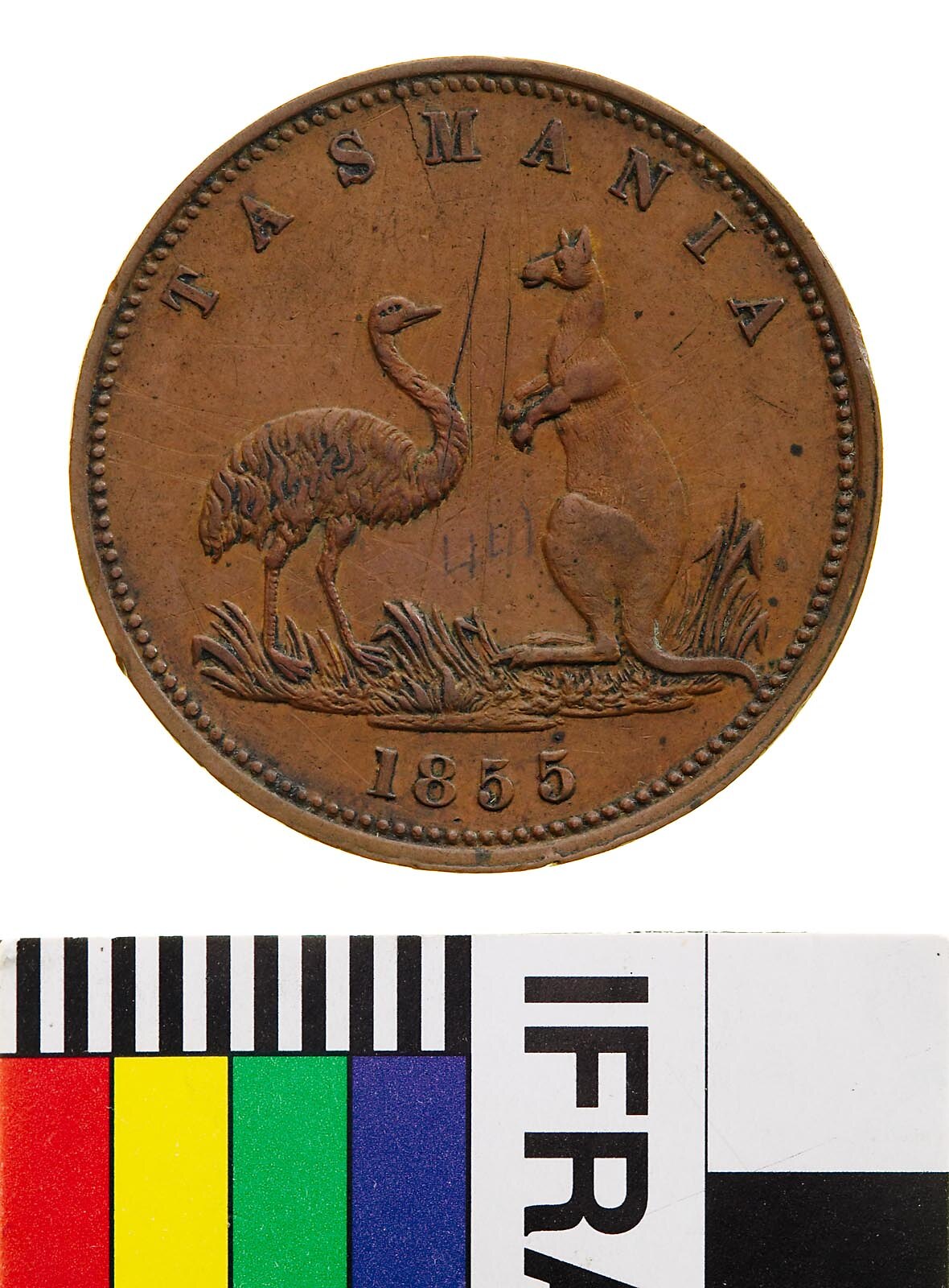 Mule Token - 1 Penny, Thomas White & Son, Grocers, Westbury