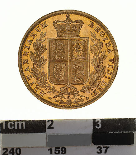 Coin - Sovereign, New South Wales, Australia, 1879, photographed by Museums Victoria