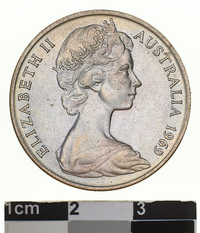 オーストラリア 20セント 貨幣 1969年 1枚 (管理No.220720) 20 Cents Decimal Coinage - 硬貨
