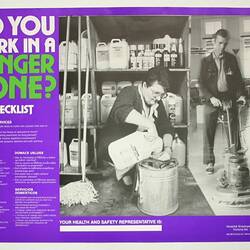 Poster - Do You Work in a Danger Zone?, Hospital Employees' Federation, circa 1980s