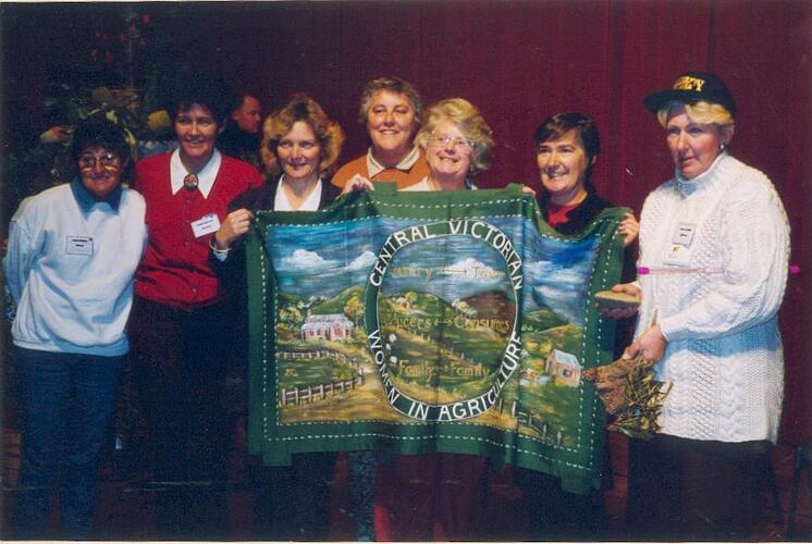Women Holding the Banner of the 1996 Ararat Women on Farms Gathering