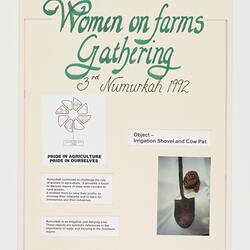 History Board - Victorian Women on Farms Gathering, Numurkah, 1992