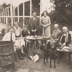 Digital Photograph - Family Christmas in Backyard, by Tennis Court, Armadale, circa 1939