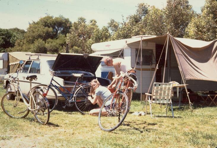 Digital Photograph - Family Campsite, including Caravan & Annexe, Phillip Island, 1976