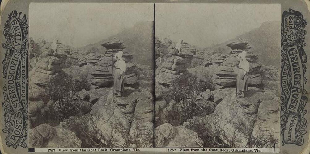 Digital Photograph - Rose's Stereographic Views, View from the Goat Rock, Grampians, circa 1900