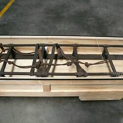 Detail of sled in its crate.