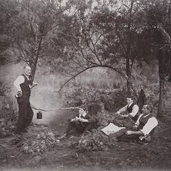 Photograph - Collecting Wattle, Archibald James Campbell, Dandenong Ranges, Victoria, circa 1900