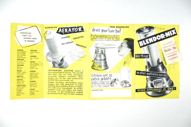 Publicity Brochure - Gulbransen, 'Blendor-Mix ... Seven Appliances in One', circa 1950s