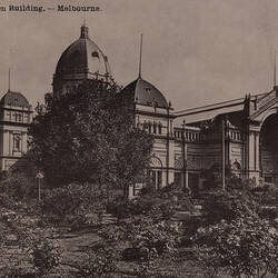 Postcard - South West Facade, Exhibition Building, Melbourne, circa 1908
