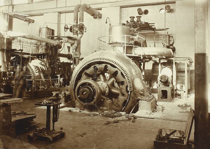 Photograph - Melbourne Electric Supply Co, Belliss Engine, Richmond, Victoria, 27th May 1910