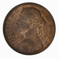Coin - Penny, Queen Victoria, Great Britain, 1891 (Obverse)