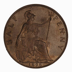 Coin - Halfpenny, Queen Victoria, Great Britain, 1898 (Reverse)