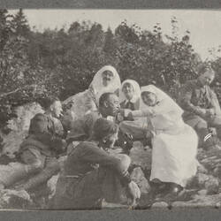 Digital Image - World War I, Group Portrait of Nurses & Soldiers, Egypt, 1915-1917