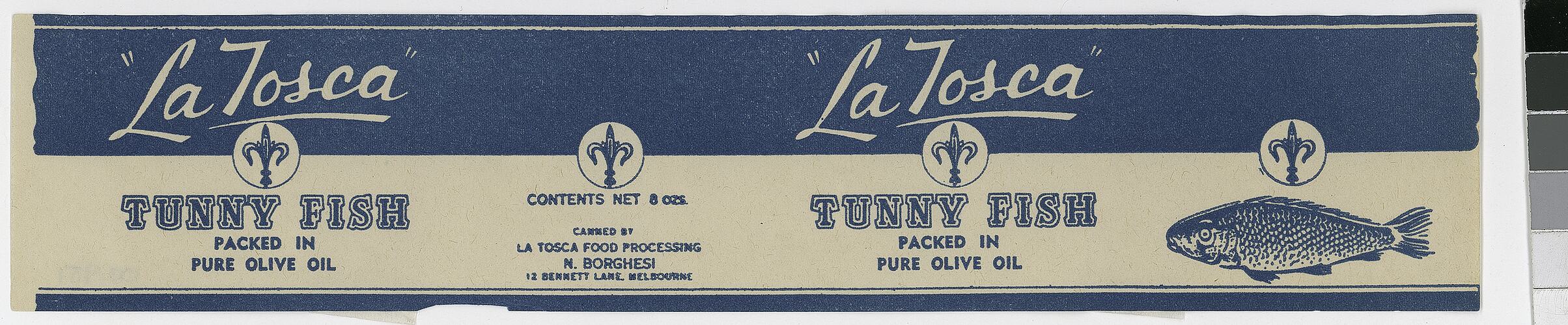 Food label, La Tosca Tunny fish