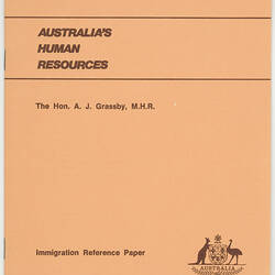 Booklet - Australia's Human Resources, 1973