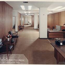 Photograph - Kodak Australasia Pty Ltd, Secretarial Reception Area, Fourth Floor Executive Offices, Building 8, Head Office & Sales & Marketing, Kodak Factory, Coburg, 1964