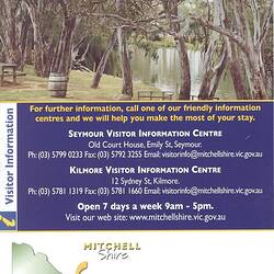 Cover of Mitchell Shire visitors map.