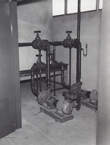 Photograph - Kodak Australasia Pty Ltd, Condensate Return Pumps in Sheet Film Building 5, Kodak Factory, Coburg, 1958