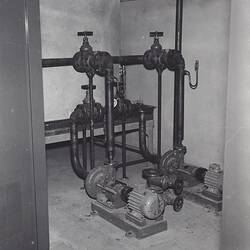 Photograph - Kodak Australasia Pty Ltd, Condensate Return Pumps in Sheet Film Building 5, Kodak Factory, Coburg, 1958