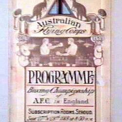Programme - Australian Flying Corps, Boxing Championship, England, 1918