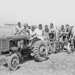 Negative - International Harvester, Farmall A Tractor & Disc Plough, Conference at Somerton, 1941
