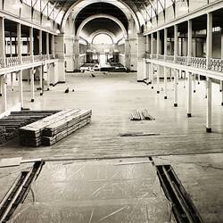 Photograph - Programme '84, Timber Floor Replacement in the Great Hall, Royal Exhibition Buildings, 30 Jan 1984 [sic]