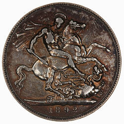 Coin - Crown, Queen Victoria, Great Britain, 1892 (Reverse)