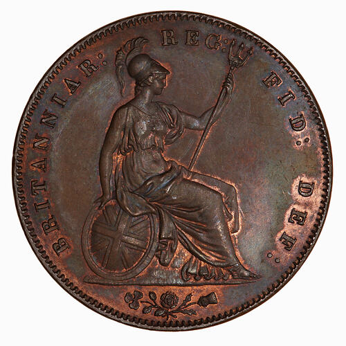Coin - Penny, Queen Victoria, Great Britain, 1860 (Reverse)