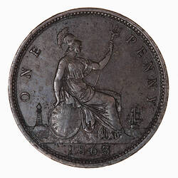 Coin - Penny, Queen Victoria, Great Britain, 1863 (Reverse)