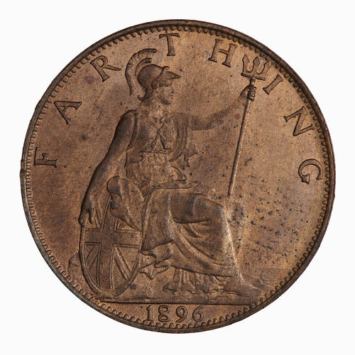 Coin - Farthing, Queen Victoria, Great Britain, 1896 (Reverse)