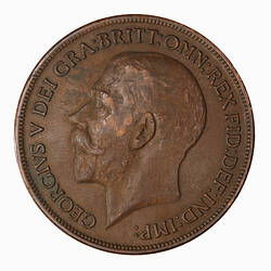 Coin - Penny, George V, Great Britain, 1919 (Obverse)