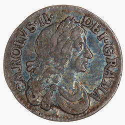 Coin - Twopence, Charles II, Great Britain, 1679 (Obverse)