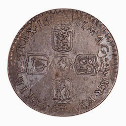 Coin - Sixpence, William III, Great Britain, 1697 (Reverse)