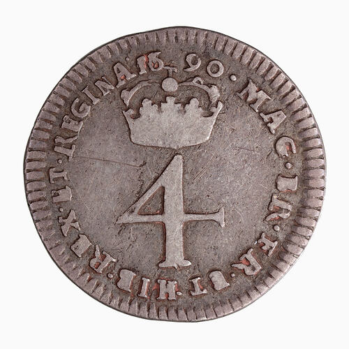 Coin - Fourpence, William and Mary, Great Britain, 1690 (Reverse)