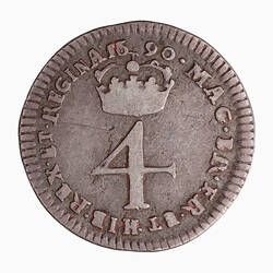 Coin - Fourpence, William & Mary, Great Britain, 1690