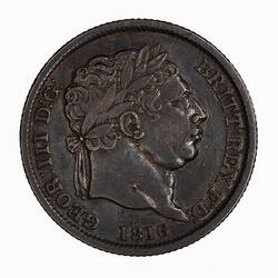 Coin - Shilling, George III, Great Britain, 1816 (Obverse)