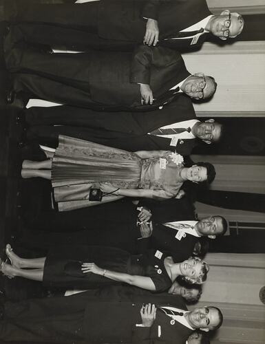 Photograph - Massey Harris Ferguson, Seven Guests at the 'Show of Progress' Dealers Event, Melbourne, Victoria, 1956