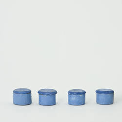 Canisters - Blue, Larder & Store Room, Doll's House, 'Pendle Hall', 1940s