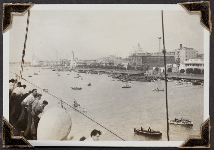 Waterfront, Palmer Family Migrant Voyage, Port Said, Egypt, circa 04 Mar 1947