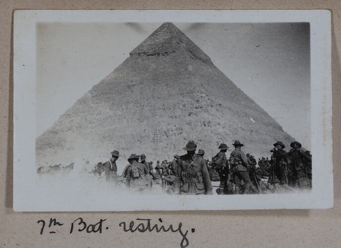 '7th Bat. Resting', Egypt, Captain Edward Albert McKenna, World War I, 1914-1915