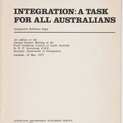 Booklet - R.E. Armstrong, 'Integration