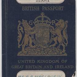 Passport - British, Archibald Maclaurin, 2 Aug 1927