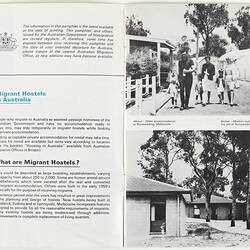 Booklet - 'Migrant Hostels in Australia', Department of Immigration, 1970