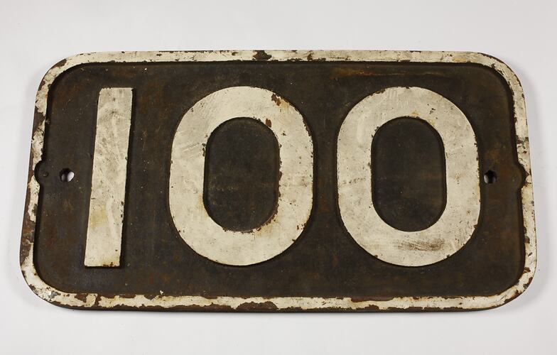 Locomotive Number Plate - '100'