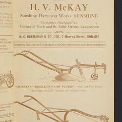 Catalogue - H.V. McKay, 'A Few of the Implements made by H.V. McKay', circa 1916