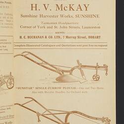 Catalogue - H.V. McKay, 'A Few of the Implements made by H.V. McKay', circa 1916